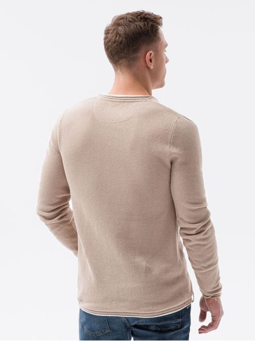 Hnedý bavlnený pánsky sveter E121