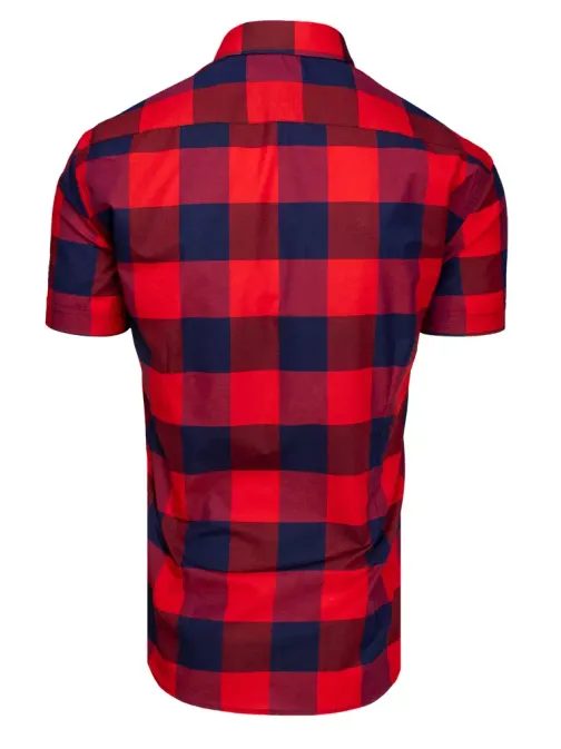 Granátovo-červená károvaná košeľa