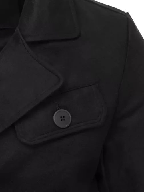 Dvojradový kabát v čiernej farbe