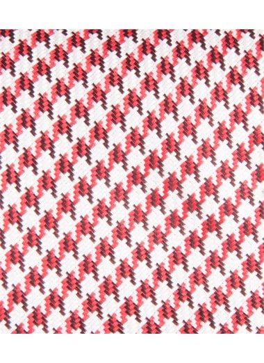 Červená kravata s bílým vzorem