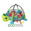 Vzdělávací hrací deka s 30 míčky Eco Toys - Želvička