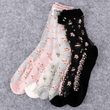 Průhledné ponožky s květy - bílé
