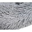 Kulatý polstrovaný pelíšek pro domácí mazlíčky 50 cm - vysoký chlup šedá
