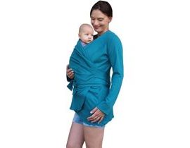 JOŽÁNEK Zavinovací kabátek pro nosící, těhotné - biobavlněný - petrolejový, vel. M/L