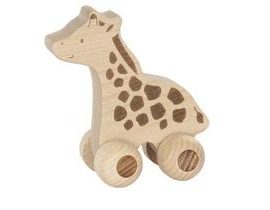 Goki Edukační dřevěná žirafa na kolečkách