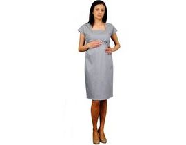 Be MaaMaa Těhotenské šaty ELA - ocelová