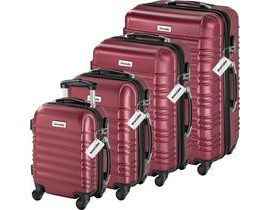 tectake 404990 cestovní pevné kufry mila s váhou na zavazadla – sada 4 ks