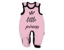 Baby Nellys Kojenecké bavlněné dupačky, růžové - Little Princess