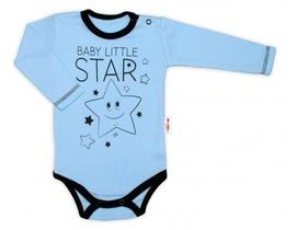 Baby Nellys Body dlouhý rukáv, modré, Baby Little Star, vel. 74
