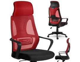 Kancelářská židle s mikrosíťovinou Praha - červená černá
