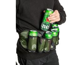 Pivní pásek vojenská kamufláž - 6 kapes