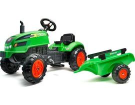 FALK Šlapací traktor 2048AB X-Tractor s vlečkou a otevírací kapotou - zelený