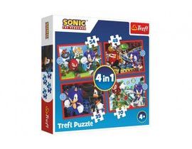 Puzzle 4v1 Sonic/Sonic The Hedgehog 28,5x20,5cm v krabici 28x28x6cm