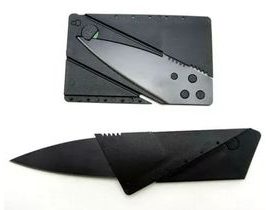 Kreditní nůž - skládací outdoorový nůž Survival - černý