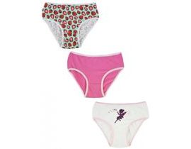 Dívčí bavlněné kalhotky, Strawberry- 3ks v balení, růžová/bílá/mátová, vel. 122/128 cm