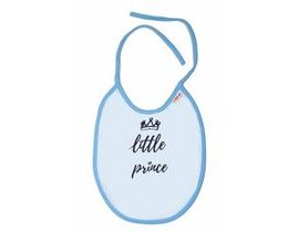 Nepromokavý bryndáček Baby Nellys velký Little prince, 24 x 23 cm - sv. modrá