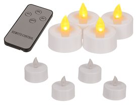 Čajová svíčka s časovačem a dálkovým ovládáním, 4 cm, s teplou bílou LED (včetně baterie), na blisterové kartě