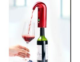 Elektrický dávkovač a provzdušňovač na víno - Červený