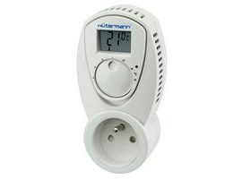 Zásuvkový elektronický termostat Hütermann pro ovládání topení, např. koupelnový radiátor, přímotop apod. typ TZ33 (do zásuvky)