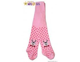 Bavlněné punčocháče Baby Nellys ® - Beruška růžové s puntíky, vel. 80/86
