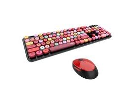 Sada bezdrátové klávesnice a myši MOFII Sweet 2.4G (černá a červená)