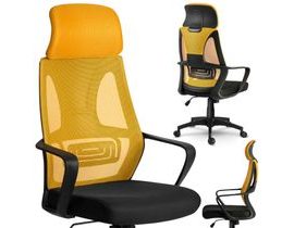 Kancelářská židle Praga s mikrosíťovinou, žlutá