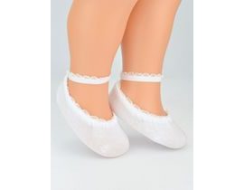 Kojenecké bavlněné ponožky s krajkou, bílé, 6-12 m