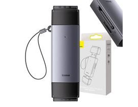Čtečka paměťových karet SD/TF řady Baseus Lite, USB + USB-C (šedá)