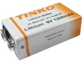 Baterie TINKO 9V ER9 (CR9V) 1200mAh lithiová, skladovatelnost 10let