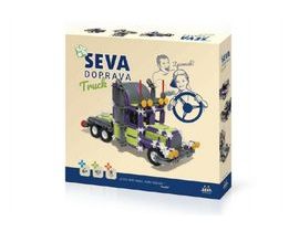 Stavebnice Seva Doprava Truck plast 402 dílků v krabici 35x33x5cm