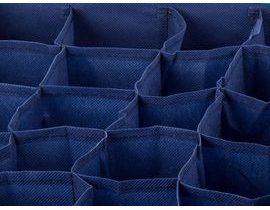 Textilní organizér na prádlo do zásuvky 24 přihrádek - modrý