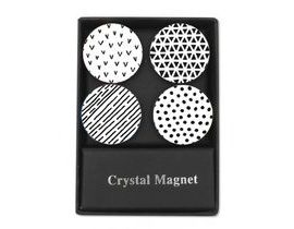 Krystalové magnetky - černobílé kruhy