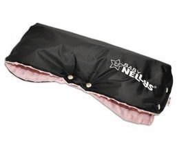 Rukávník ke kočárku Baby Nellys ® minky - sv. růžová/černý