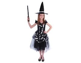 Dětský kostým netopýrka čarodějnice/Halloween (S) EKO