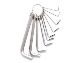 Sady šestihranných klíčů 1,5-10 mm Deli Tools EDL3100 (stříbrné)