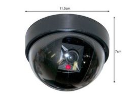 Maketa bezpečnostní kamery s LED světlem - černá
