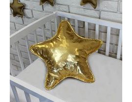 Baby Nellys Dekorační oboustranný polštářek - Hvězdička, 45 cm - zlatý