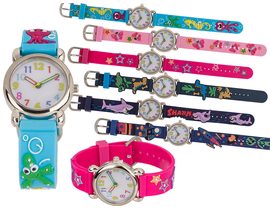 Hodinky, dětské hodinky (vč. baterie) 6 druhů, v dárkovém balení