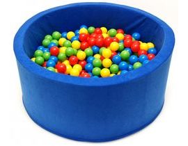 Suchý bazén pro děti 90x40cm kruhový tvar + 200 balónků - modrý/granátový, Nellys