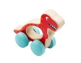 Small Foot Dřevěná hračka do ručičky Dinosaurus - červený