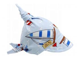 Dětský bavlněný šátek s kšiltem na zavazování, Premium Baby Nellys, lodě