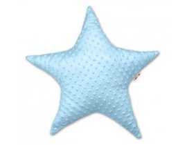 Baby Nellys Dětský dekorační polštář, Hvězdička - minky modrý