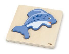 Dřevěné puzzle pro nejmenší - delfín
