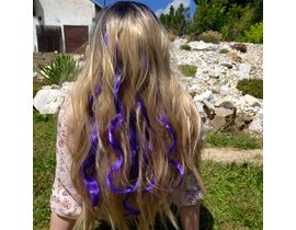 Barevné příčesky do vlasů - fialové (5 ks v balení)