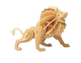 Woodcraft Dřevěné 3D puzzle lev