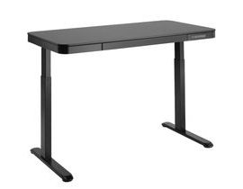 tectake 404316 elektricky výškově nastavitelný psací stůl zola 120,4x60,4x72-122cm - černá černá dřevotříska