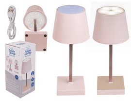 Růžová stolní lampa s LED diodou,