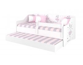 Dětská postel s výsuvnou přistýlkou 160 x 80 cm - Baletka