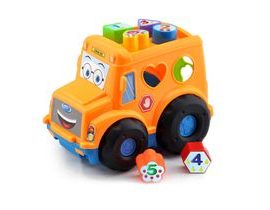 Vkládačka BABY autobus pro nejmenší oranžový