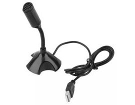 Mini USB mikrofon se stojanem pro notebook a PC (APT)